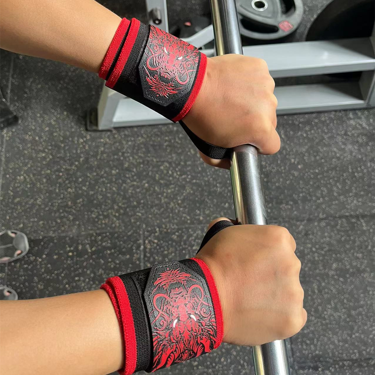 1Pair Chinese Dragon Fitness W - Wrist Wraps Weightlifting Support review and price