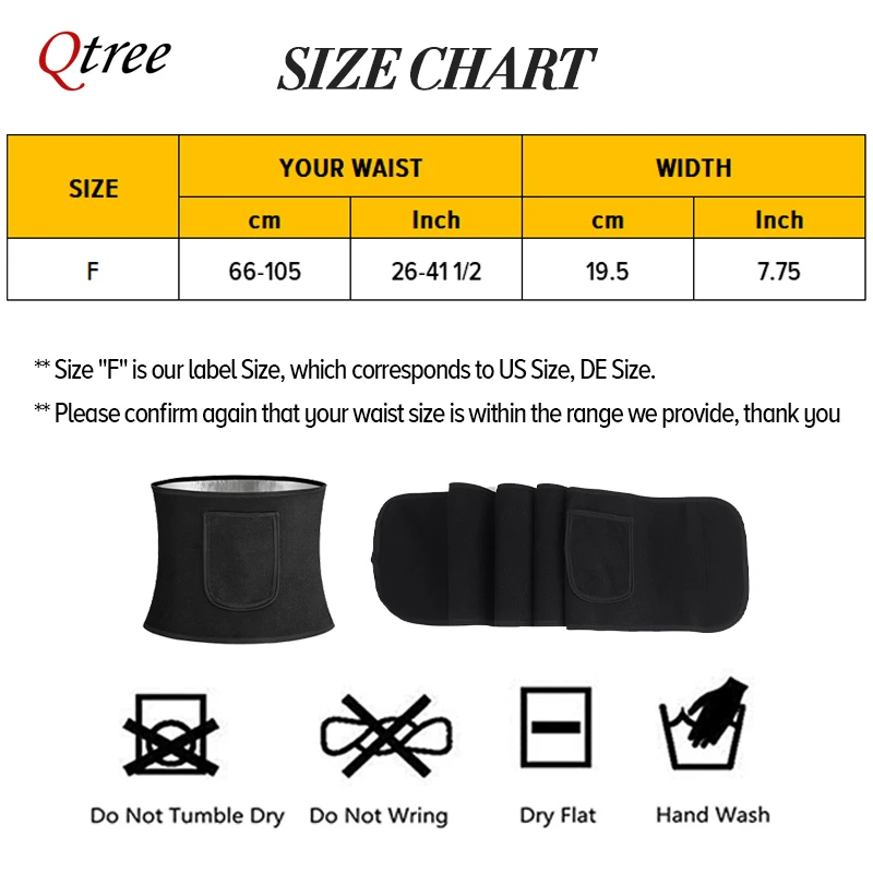 Qtree Waist Cincher Body Shape - Sweat Waist Trainer Belt Neoprene review and price