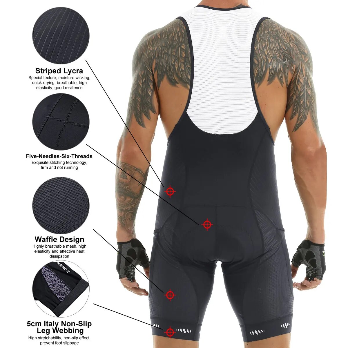 Cycling Bib Shorts 5D Gel Pad  - Padded Cycling Shorts 5D Gel review and price