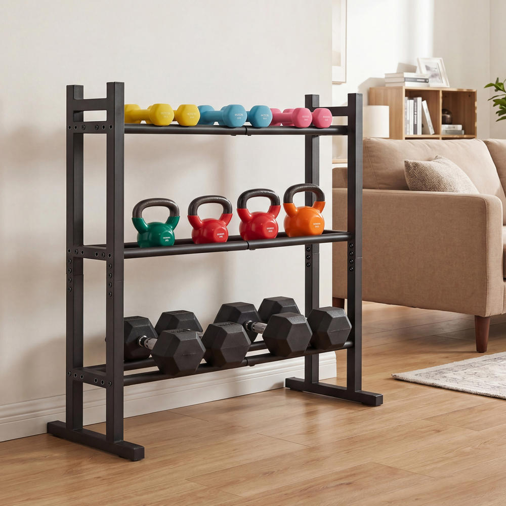 Heavy Duty 3-Tier Dumbbell Rac - Fitness Equipment review and price