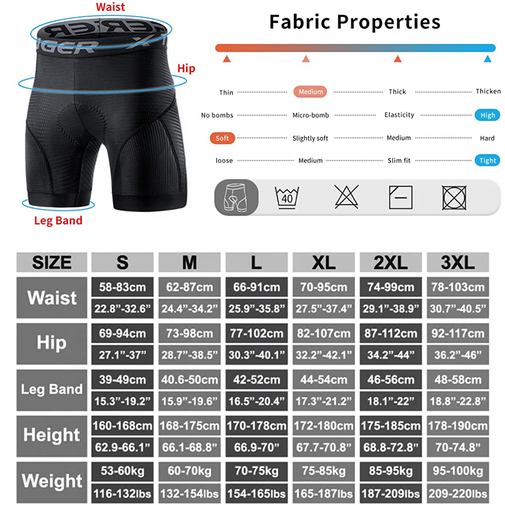 X-TIGER Men's Cycling Underwea - Padded Cycling Shorts 5D Gel review and price
