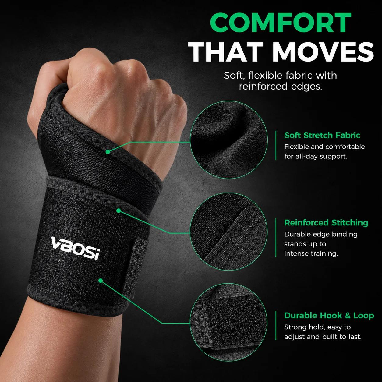 VBSOi Adjustable Wrist Support - Wrist Wraps Weightlifting Support review and price