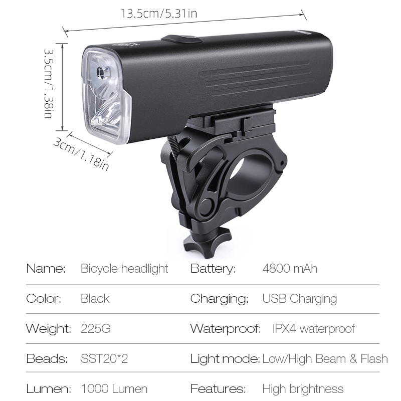 GIYO 1000 Lumens Bicycle Light - Rechargeable Bicycle Headlight 1000 Lumen review and price