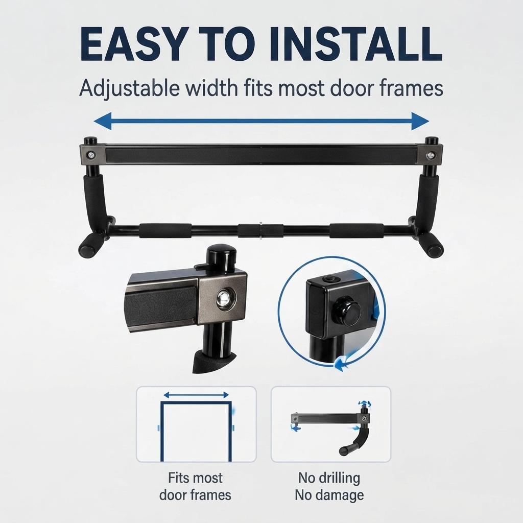 Multifunctional Doorway Pull U - Door Pull Up Bar No Screw review and price