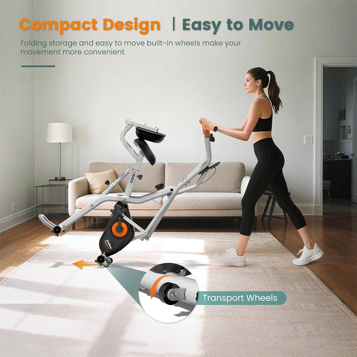 Pooboo Foldable 2-in-1 Exercis - Exercise Bike Magnetic Resistance review and price